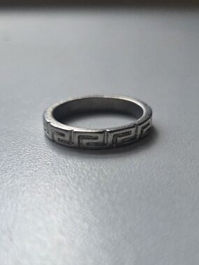 Silver Greek Key Ring